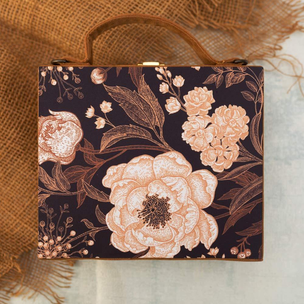 Big Floral Printed Vanity  Clutch Bag